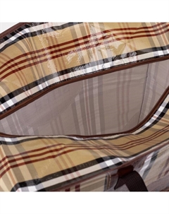 Сумка хозяйственная на молнии, 73 л, 53×29×48 см, бежевая/коричневая Sher