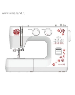 Швейная машина Janome Sakura 95, обметочная, эластичная, потайная строчка, белый/цветы
