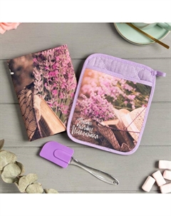 Набор подарочный «Пусть мечты исполнятся»: прихватка-карман, полотенце, лопатка Этель