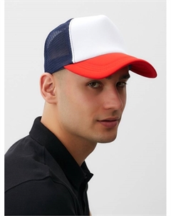 Бейсболка с сеткой, цвет белый, красный, размер 56-58 Minaku