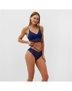 Комплект женский (топ,трусы), цвет синий, размер 42-44 White cotton
