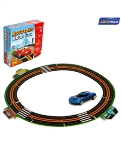 Детский автотрек пазл, с машинкой, 6 дорожных знаков Автоград