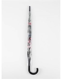 Зонт - трость полуавтоматический «Город», 8 спиц, R=39/58 см, d=78 см, прозрачный, чёрный Qf