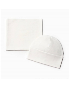 Комплект (шапка, снуд) для девочки, цвет молочный, размер 52-54 Мегашапка