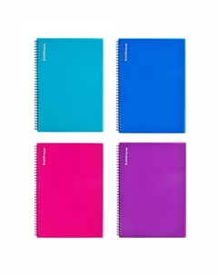 Тетрадь A4 на спирали, 80 листов в клетку, Glance Vivid, пластиковая обложка, МИКС Erichkrause