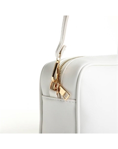 Сумка женская на молнии, 22×8×17 см, с принтом, белая Textura