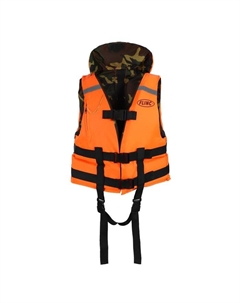 Жилет спасательный двухсторонний 120 кг (оранжевая основа, камуфляж внутри) Flinc