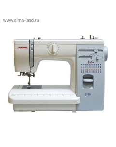 Швейная машина Janome 5519, 19 опер, обметочная, эластичная, потайная строчка, белый