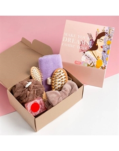 Набор подарочный «» Dreams come true, полотенце, мочалка, расчёска Этель