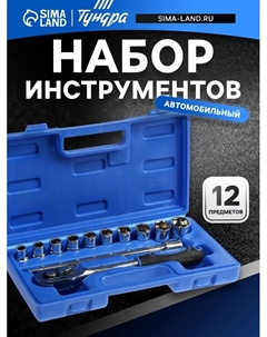Набор инструментов в кейсе, автомобильный, 1/2", 12 предметов Tundra