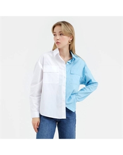 Рубашка женская р.48-50, белый/голубой Mist