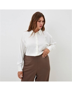 Рубашка шелковая plus-size, р. 52, молочный Mist