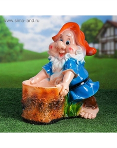 Декоративное кашпо для цветов «Весёлый гном», 1.6 л, 40×31×20 см, гипс, МИКС Хорошие сувениры