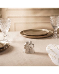 Набор для специй SL Home «Пасхальные кролики», солонка 30 мл, перечница 30 мл, керамика, белый Sima-land home