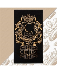 Полотенце махровое «Сергей», 50×90 см, 100% хлопок, 420 г/м², чёрное Этель