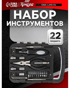 Набор инструментов, пластиковый кейс, 22 предмета Tundra