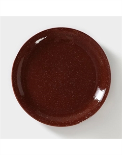 Тарелка «Мрамор», d=24 см, коричневая Ломоносовская керамика