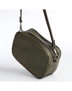 Сумка женская кросс-боди на молнии, 24×9×15 см, оливковая Textura