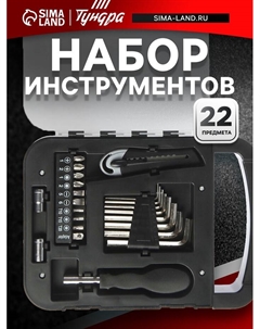 Набор инструментов, пластиковый кейс, 22 предмета Tundra