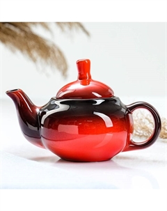Заварочный чайник «Красная», 400 мл, 12×10,5 см, красный Борисовская керамика