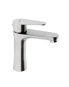 Смеситель для раковины Accoona A9690, однорычажный, с гайкой, нержавеющая сталь