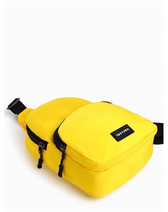Сумка-слинг на молнии, наружный карман, цвет жёлтый Textura