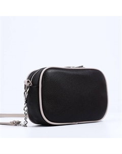 Сумка женская кросс-боди на молнии, 27×6×19 см, чёрная/светло-серая Textura