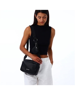 Сумка женская кросс-боди на молнии, 16×7×17 см, чёрная Textura