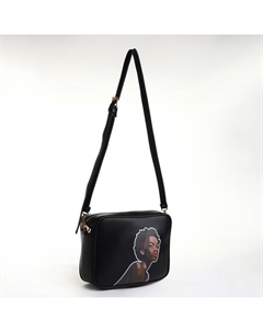 Сумка женская на молнии 22×8×17 см, чёрная Textura