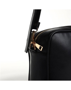 Сумка женская на молнии, 22×8×17 см, с цветным принтом, чёрная Textura