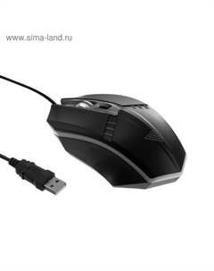 Мышь Perfeo GAME, игровая, проводная, оптическая, подсветка, 1400 dpi, USB, чёрная