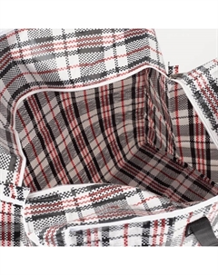 Сумка хозяйственная на молнии, 74 л, 53×29×48 см, белая/чёрная Tuz