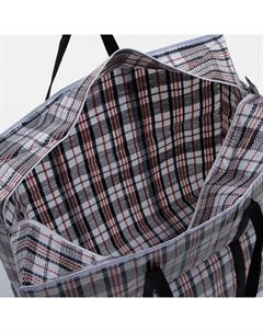 Сумка хозяйственная на молнии, 105 л, 64×32×51 см, белая/чёрная Tuz