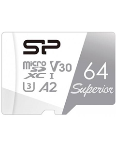 Карта памяти Superior microSDXC SP064GBSTXDA2V20 64GB Silicon power
