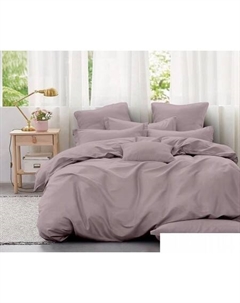 Постельное белье Евро Оливковая коллекция Серебристо-розовый 15-2706 (поплин однотонный) Реноме