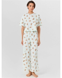 Комплект домашний женский зеленый с собачками Mark formelle