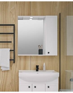 Шкаф с зеркалом для ванной Runo Римини 75 правый