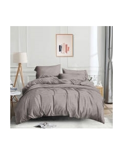 Комплект постельного белья Царство сновидений Поплин Какао страйп 1.5сп / 150-0184