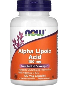 Жирные кислоты NOW Foods Alpha Lipoic Acid 100mg Now