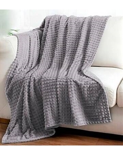 Плед Бояртекс Велсофт с тиснением Соты Серая чайка 16-3803