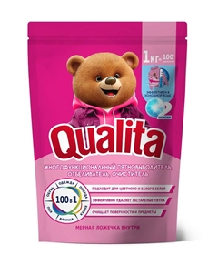 Отбеливатель-пятновыводитель кислородный 1000г Qualita