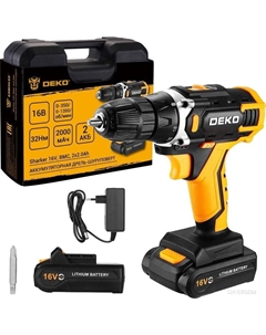 Дрель-шуруповерт Sharker 16V 083-1108 (с 2-мя АКБ, кейс) Deko