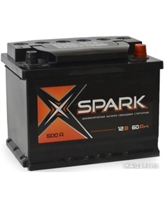 Автомобильный аккумулятор 500A (EN) R+ SPA60-3-R (60 А·ч) Spark