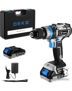 Ударная дрель-шуруповерт DKCID20 063-4421 (с 2-мя АКБ, кейс) Deko