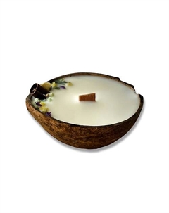 Свеча ароматическая в кокосе с ароматом Пачули 200 Candle zen