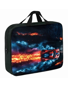 Папка на молнии А4 С РУЧКАМИ Авто в дыму Brauberg