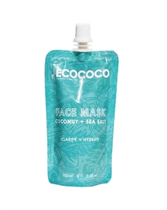 Маска для лица увлажняющая с кокосом и морской солью Face Mask Coconut + Sea Salt 100 Ecococo