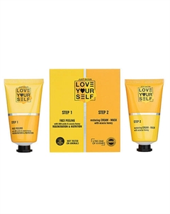 Набор Пилинг с AHA-кислотам и Медом Акации Регенерация и Питание + Восстанавливающая Крем-маска с Медом Акации 100 Love yourself