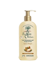 Молочко oчищающее для снятия макияжа глаз и лица с маслом Арганы Huile d'Argan Lait Demaquillant 200 Le petit olivier