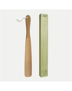 Деревянная ложка для обуви из бука с петелькой, рожок обувной из дерева 38 см Jungle story